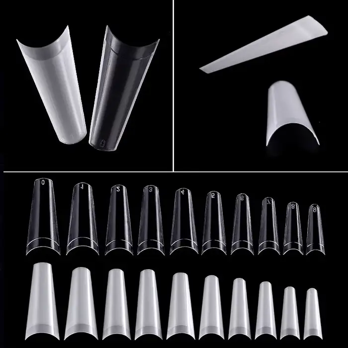 500 faux ongles Art conseils français naturel cercueil Transparent faux ongles conseils pour acryliq