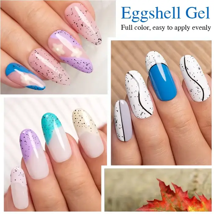 Verhéritage à ongles en gel coquille d'oeuf scintillant