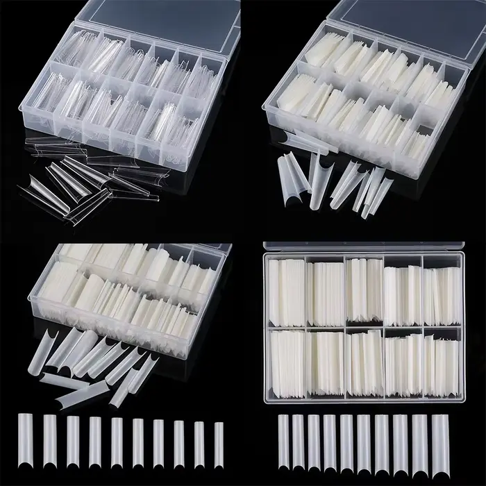 200/240 pièces XXL carré presse sur faux ongles conseils C incurvé droit acrylique Extra Long clair 
