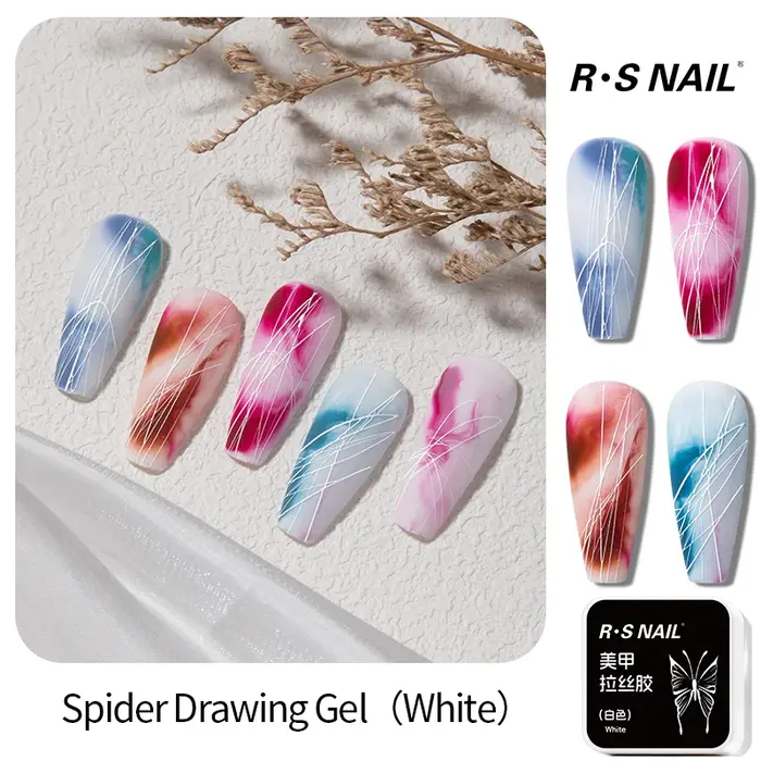 RS NACanon-Verhéritage à ongles gel semi-solide à rayures métalliques