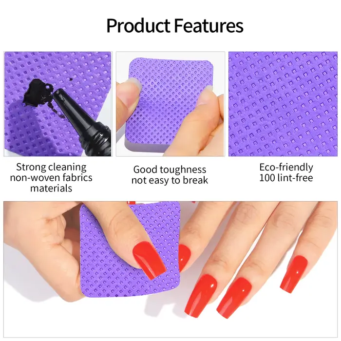 Dissolvant de vernis à ongles non pelucheux