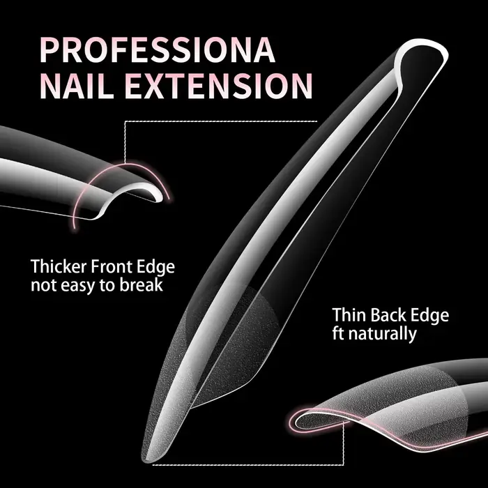 Faux ongles de luxe en Gel doux, Capsules semi-mates, cercueil français d'amande, couverture complèt