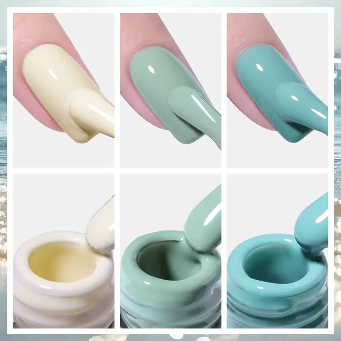 Ensemble de vernis à ongles Gel 15ml printemps et été lait blanc menthe vert