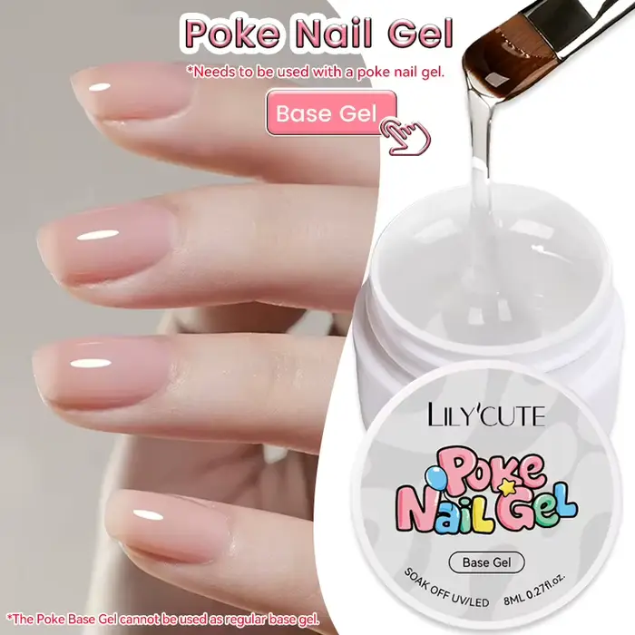 LILYCUTE 8ml Poke ongles Gel blanc noir piquant multifonctionnel UV LED Gel bulle océan vague sans e