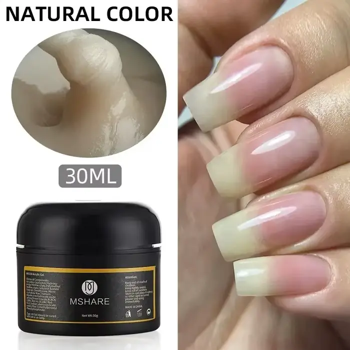 MSHARE 30g aspect naturel Poly ongles acrylique Gel Extensions d'ongles constructeur UV Led Acrylgel