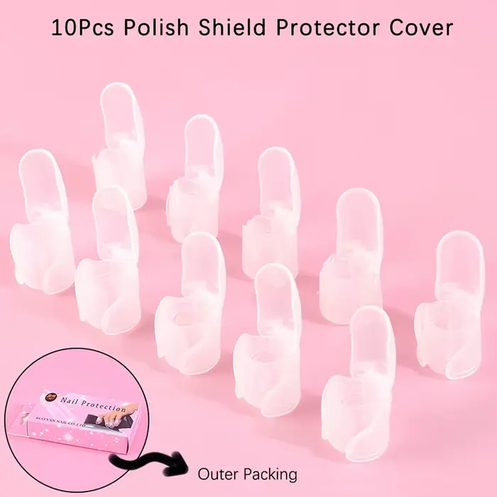 Lot de 10 protections transparentes pour doigts de manucure, clips de protection pour vernis à ongle