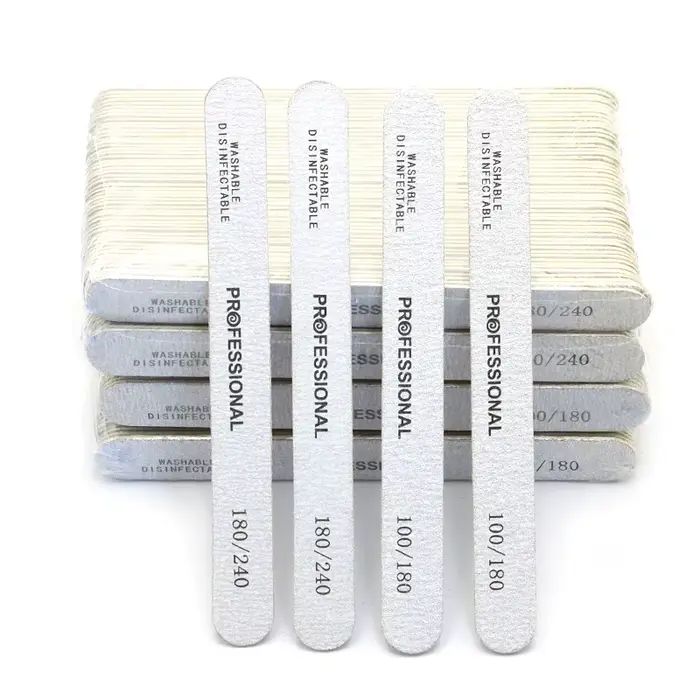 100 pcs/lot limes à ongles professionnelles 180/240 meulage polissage manucure pédicure Double face