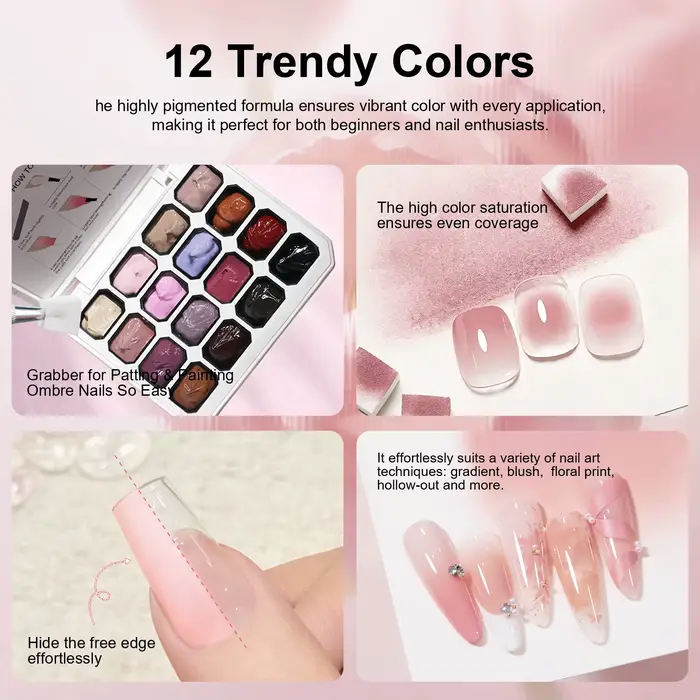 LIMEGIRL Gel de Peinture Sans Rinçage 16 Couleurs pour Nail Art