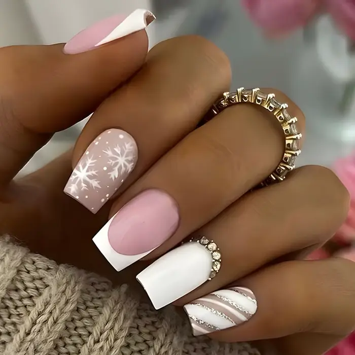 Faux ongles carrés courts, 24 pièces, bleu, vert, papillon, français, couverture complète, imperméab