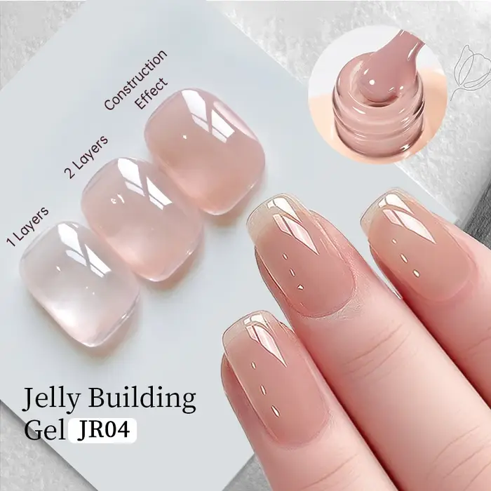 UR SUGAR Gel de construction en gelée 15ml, couleur nude blanc laiteux, pour construction et renforcement des ongles naturels, vernis à ongles LED UV à retirer par trempage