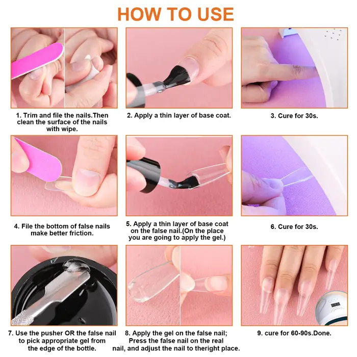 Gel de colle à ongles solide pour ongles à pression, faux ongles, ongles en acrylique, Gel solide à 