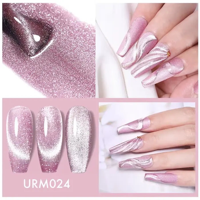 UR sucre 7.5ml réfléchissant Magnertic Gel vernis à ongles Laser argent rose magnétique Gel tremper UV