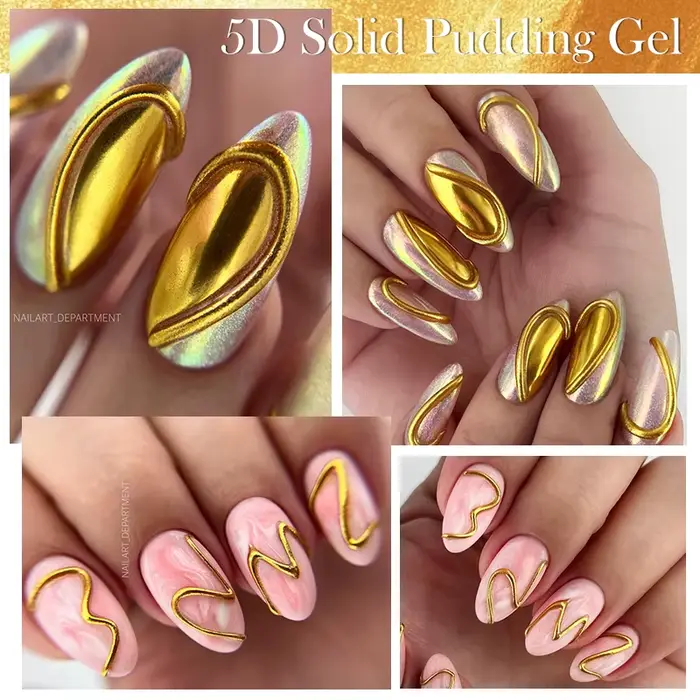 LYCUTE 10ml 5D solide pouding ongles Gel translucide Style coréen revêtement gaufrage peinture Texture Gel Nail Art décoration