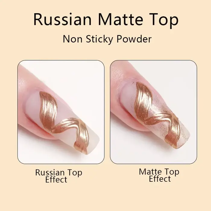 AS GEL russe mat couche de finition UV Gel vernis à ongles 15ML givré antiadhésif poudre tapis
