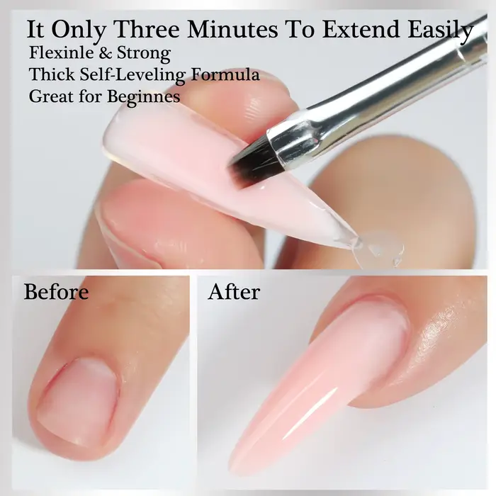 1/2pcsNail Art Extension Gel rose Gel gelée ongles