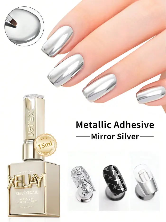 15ML miroir argent peinture métallique Gel vernis à ongles tremper Gel