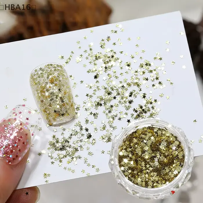 1 pot 1mm Mini étoile scintillante ongles paillettes scintillantes décoration