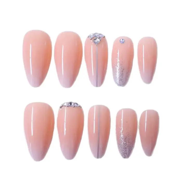 24 faux ongles longs en forme d'amande