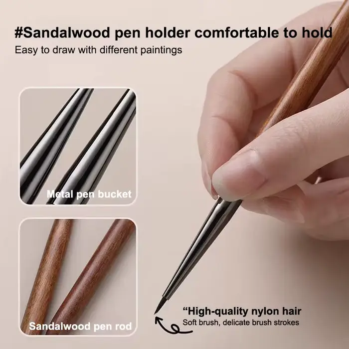 Stylo à Gel UV pour ongles en bois de santal