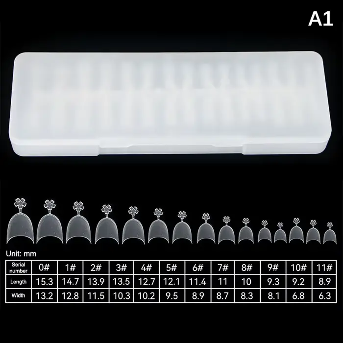 Faux ongles transparents Super D Arc longs, pointes de Gel à couverture complète, Capsule d'art des 