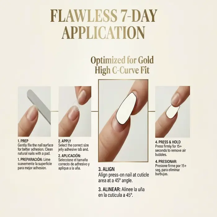 Faux ongles à presser faits à la main