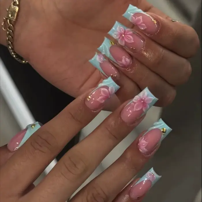 10 faux ongles faits à la main de style Y2K, avec un design à couverture complète, faciles à retirer