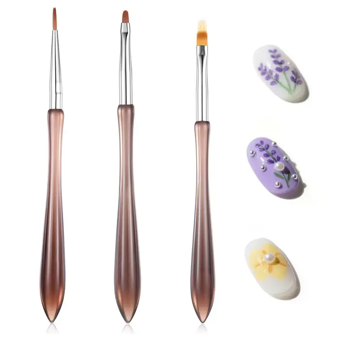 Ensemble de 3 pinceaux pour Nail Art