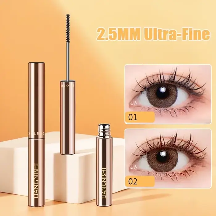 Mascara mat en Fiber de soie, brosse Ultra-fine, allonge les cils, imperméable, séchage rapide, marron, noir, bouclé, cosmétique
