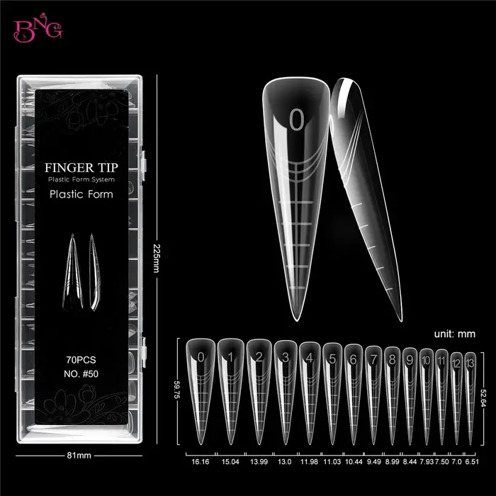 BNG 70/140 pièces griffe de chat ongles incurvés double formes pour Extension acrylique réutilisable couverture complète