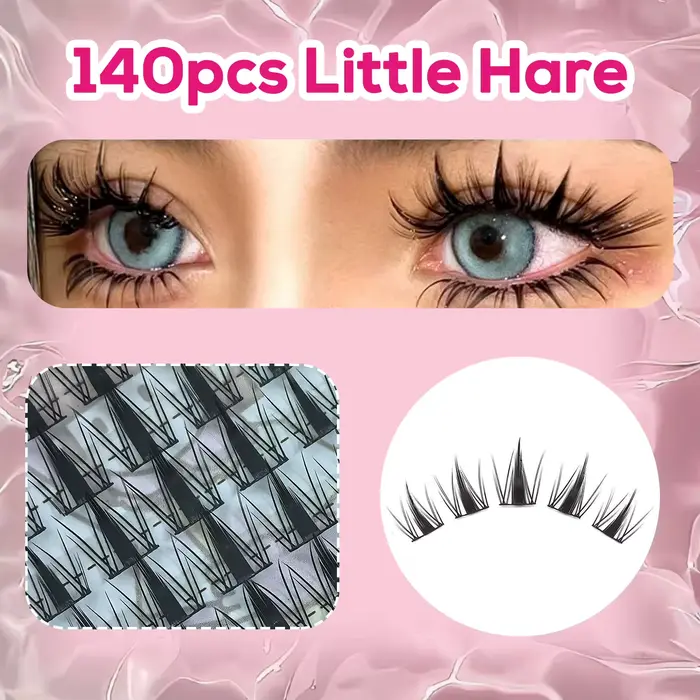 Kit d'extension de faux cils de style coréen à 140 grappes – Parfait pour le maquillage cosplay et l