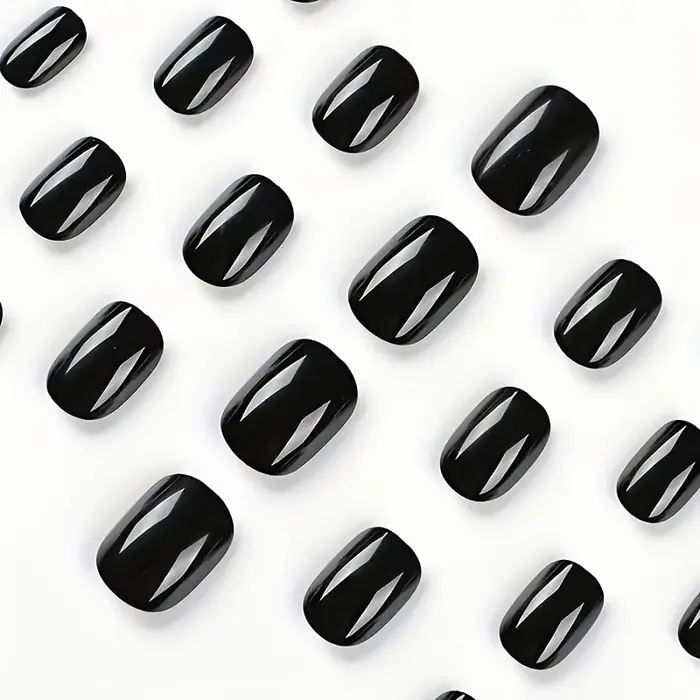 Faux ongles français carrés mi-longs