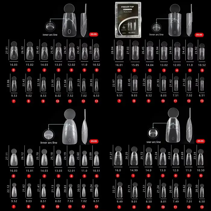 140 pièces de formes à ongles françaises à surface mate