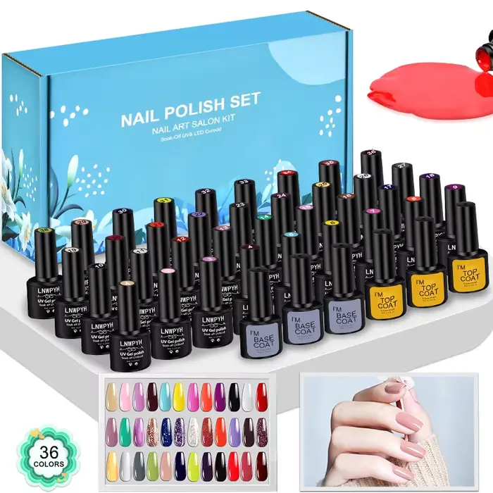 42 pièces/ensemble Kit de vernis à ongles Gel ensemble de vernis hybride pour manucure Nail Art UV L
