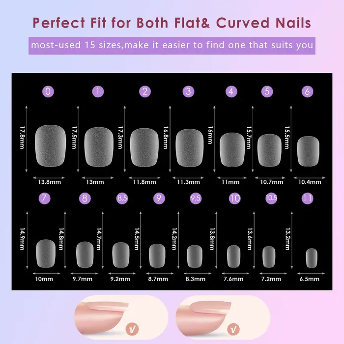 Nouveau 300 pièces faux ongles mats pas de polissage presse