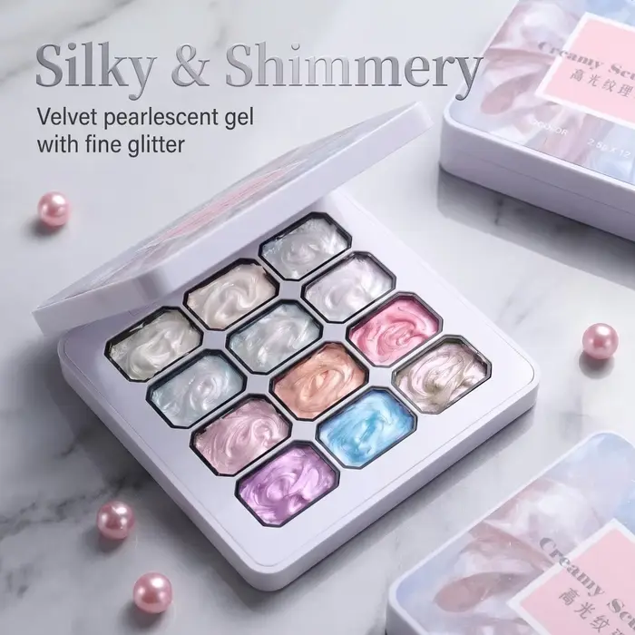 Vernis à ongles gel texturé haute brillance 12 couleurs