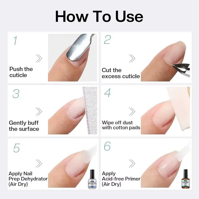 QAZIXU 1/2 pièces 15ml apprêt pour ongles préparation