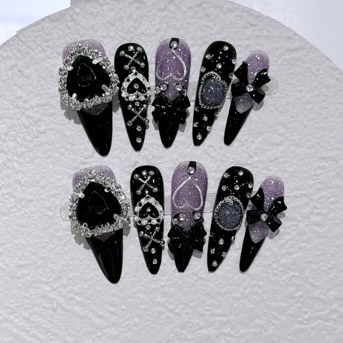 Menhera Sweet Refroidissement Longs Conseils Fait à la main Ongles portables y2k Spice Girls Presse