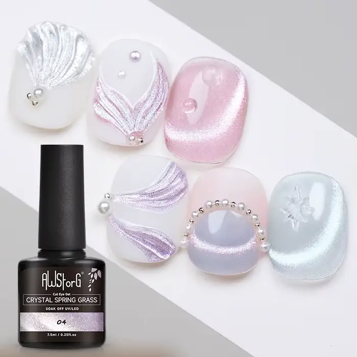 7.5ml cristal blanc oeil de chat Gel vernis à ongles holographique UV tremper Gel laque magnétique hybride Gel