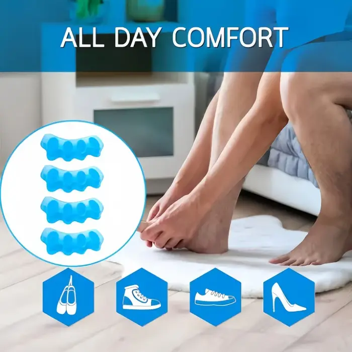 2 entre-doigts en silicone doux au toucher, entre-doigts réutilisables pour les pieds