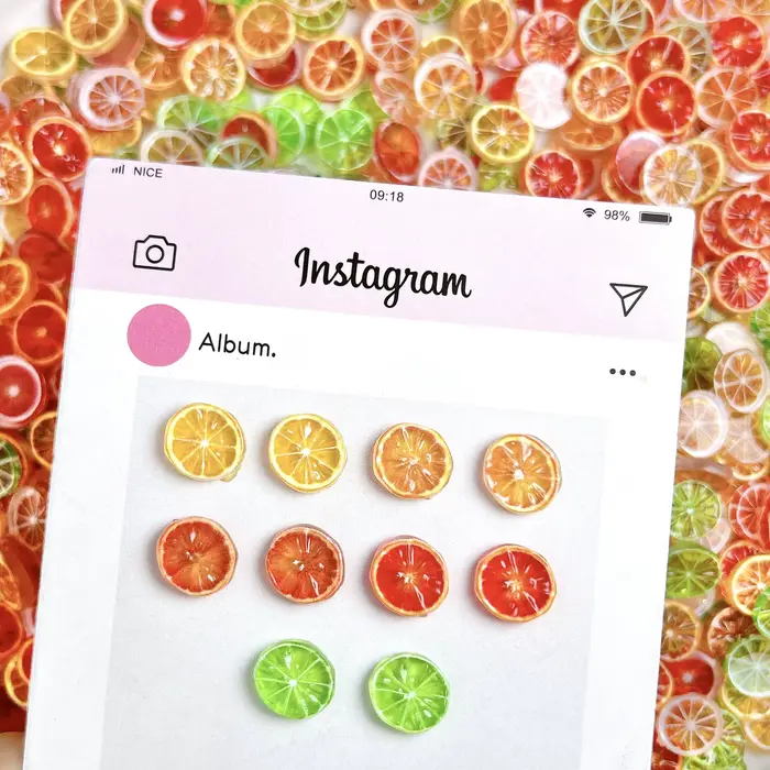 Pièces de breloques pour ongles en résine de citron