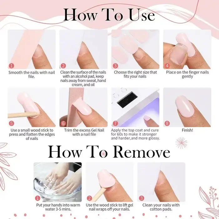 Bandes de gel semi-durcies pour ongles