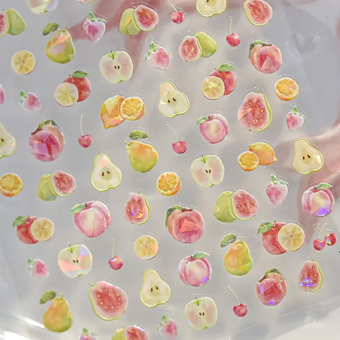 Autocollants pour ongles 5D fraise