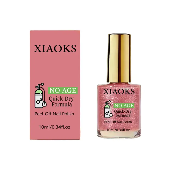 Vernis à ongles rose pailleté - Naturel, séchage rapide, sans cuisson nécessaire, brillance longue d
