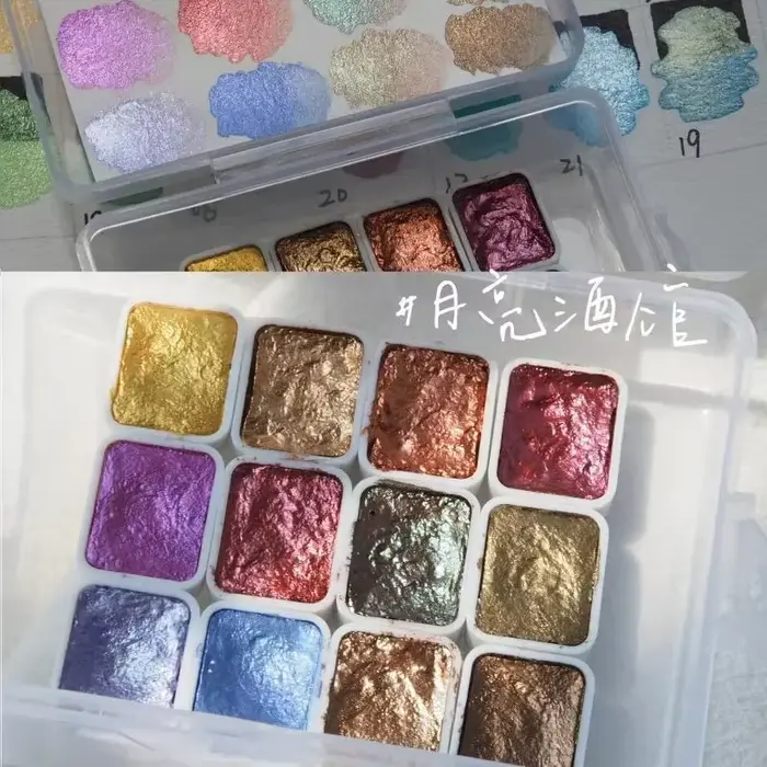 Ongles solide Pigment Nail Art décor aquarelle manucure peinture métallique dessiner Chrome paillettes poudre fleurs