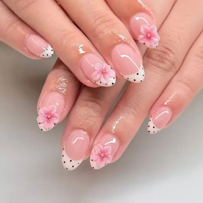 24 faux ongles courts ovales en gel 3D