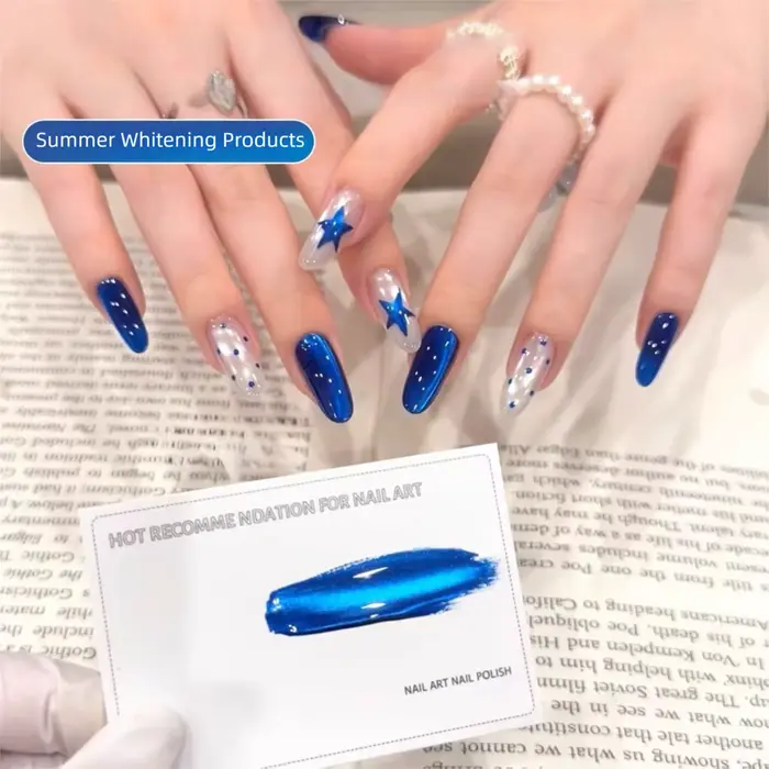 MN Midnight Banquet Gel Ongles Effet Œil de Chat Bleu