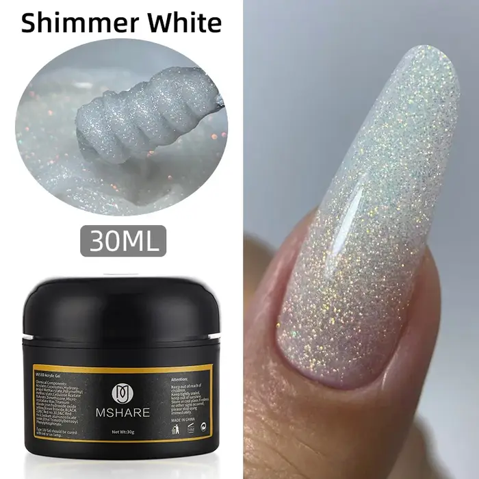 MSHARE 30g Gel acrylique scintillant sans TPO Extension