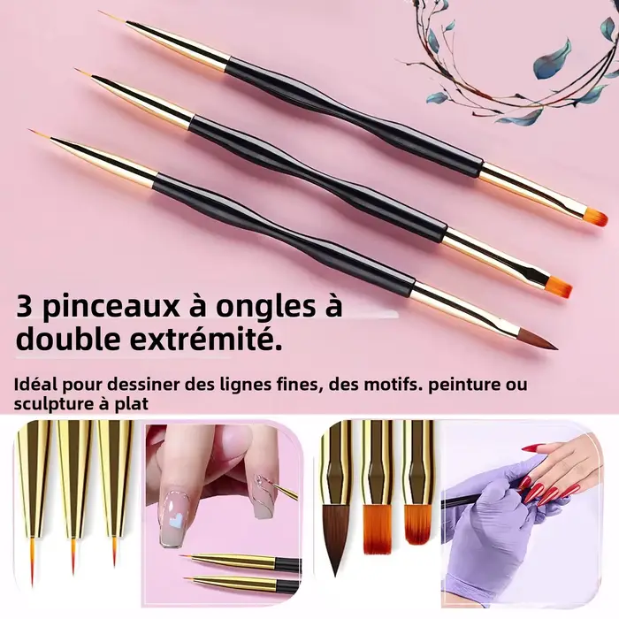 Kit de pinceaux pour nail art pour peinture sur ongles