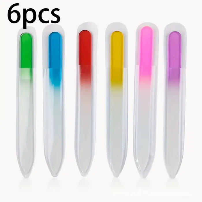 6 limes à ongles en verre cristal, limes à ongles en verre tchèque, outils de manucure professionnel