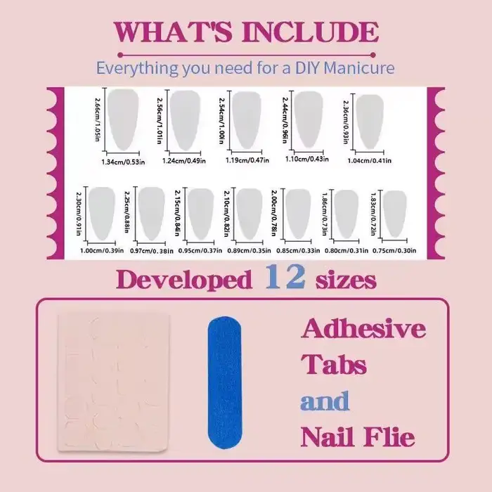 24 faux ongles à presser